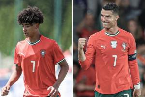 父子同台不远了?15岁迷你罗替补登场,上演U16葡萄牙国家队首秀 父子同台不远了?15岁迷你罗替补登场,上演U16葡萄牙国家队首秀